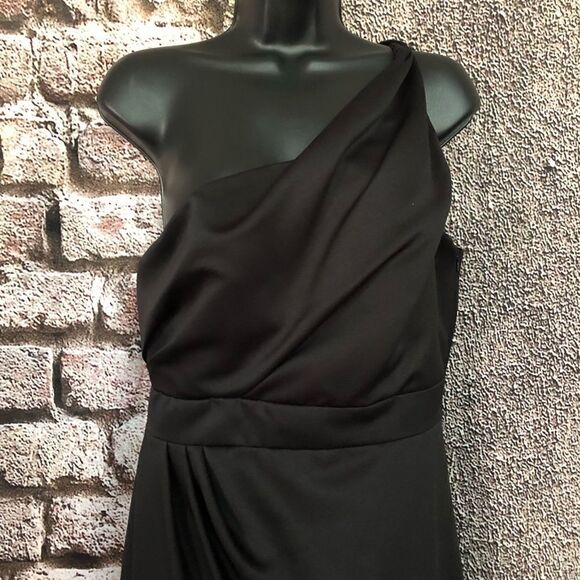 Jim Helm Occassion Formal Black Gown One Shoulder size 12 Vintage Fits like 4 - Picture 10 of 12